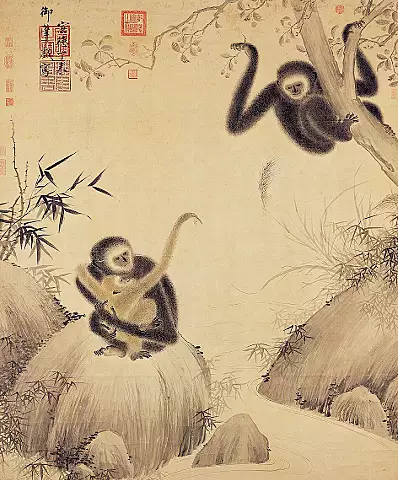 宣徳帝の描いた「戯猿図」