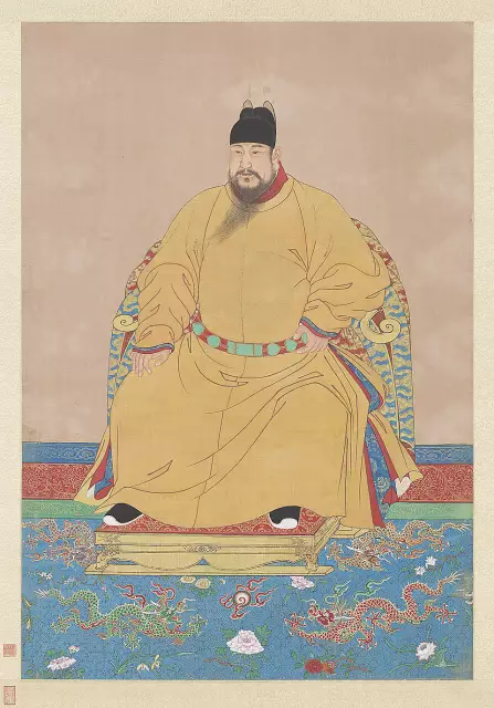 明 洪熙帝の全身肖像画