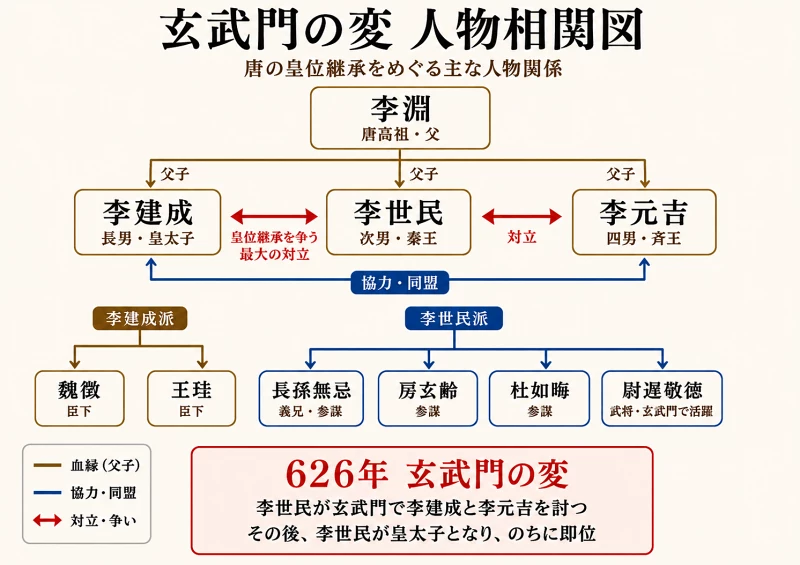 玄武門の変 人物相関図